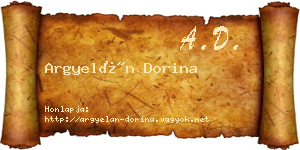 Argyelán Dorina névjegykártya